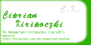 ciprian kiripoczki business card